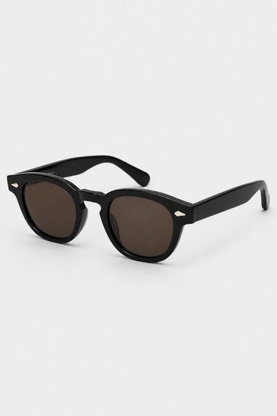Generic Brand Ochelari de soare unisex rotunzi negri UV400