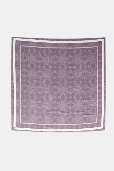 Kayra Karma Pattern Twill Scarf Mink