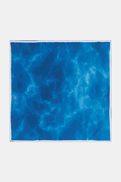 Kayra Abstract Pattern Silk Scarf Indigo