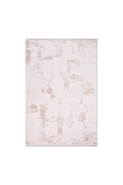 Krem Pudra Pembe Soyut Desenli Modern Eskitme Görünümlü Yolluk