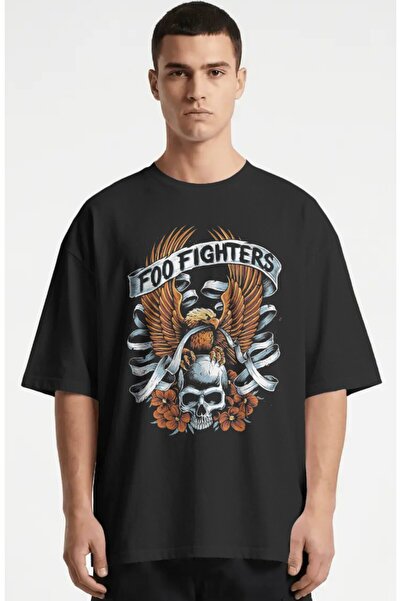 SEVBANO Μπλουζάκι Foo Fighters Rock Metal Music Group με στάμπα Unisex Oversi...