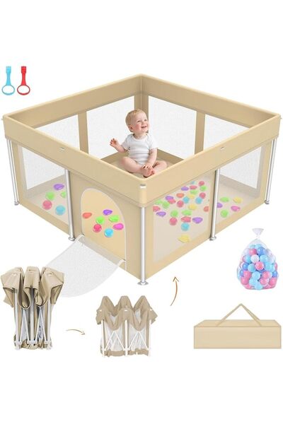 LIODUX Baby Playpen for Babies, Quick Setup Kids Play Pen Fence, Foldable Chi...