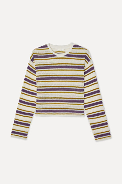 Mudo Women's Ecru Striped Sweater