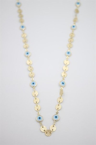 Generic Brand Glb-stl41414 sequin evil eye necklace - gold