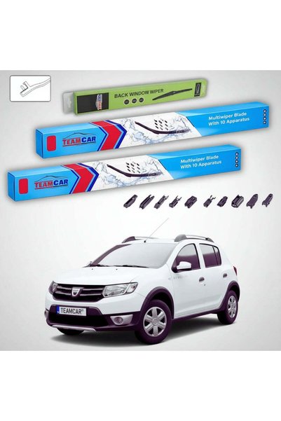 TEAMCAR Wipers Dacia Sandero II 2015-present | Front and Rear Set Flat Premiu...