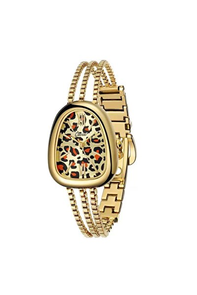 Yeşilmoda Kadın Altın Renk Quartz Kol Saati – Leopar Desenli ve Sade Kadranlı...