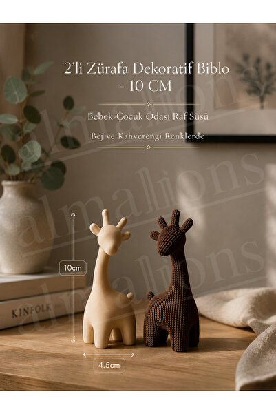 almalions 2'li Dekoratif Zürafa Biblo – Bebek & Çocuk Odası Raf Süsü 10 CM