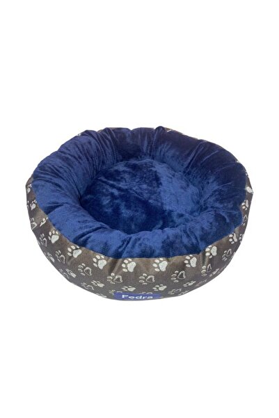 Solplant Culcus pufos pentru caine/pisica, bleumarin, 50 cm