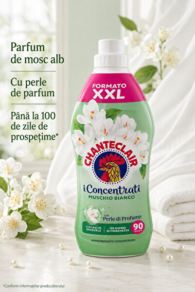 Chanteclair Balsam de Rufe Mosc Alb 1,8 L, 90 Spălări, Balsam Concentrat, Par...