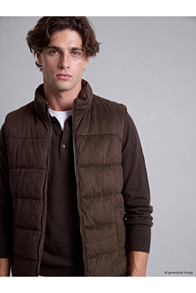 LC Waikiki Lcw Vision Brown Slim Fit Stand Collar Men's Puffer Vest