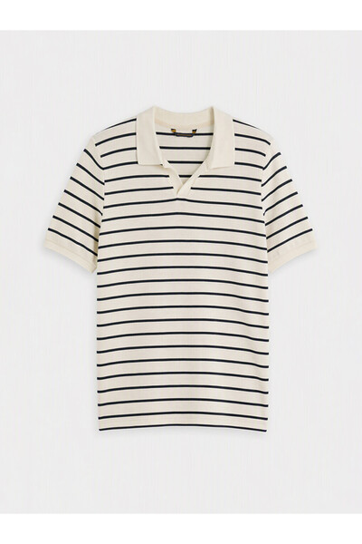 LC Waikiki Rmz Gi̇yi̇m Farkiyla Devrik Roba Yaka Çi Striped Enye Men's T-Shirt