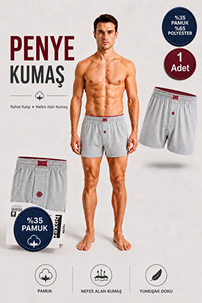 Alıç Men's Combed Cotton Boxer 35% Cotton 65% Polyester 1 Piece (Tutku Author...