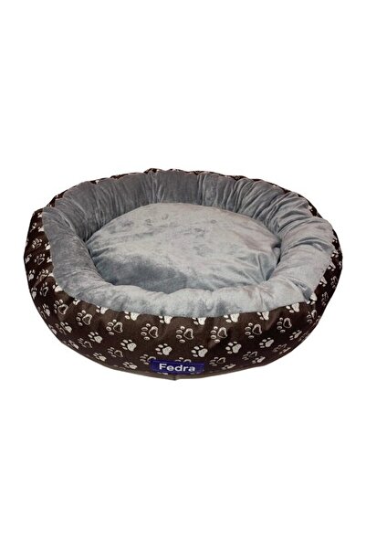 Solplant Culcus pufos pentru caine/pisica, gri inchis, 67 cm