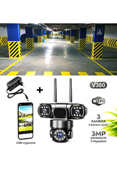 X5 TECH 3 Kameralı Wifi Akıllı Kablosuz Güvenlik Kamerası - Cep Telefonu İzle...