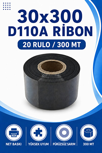 Küresel Etiket Barkod 30x300 مللي متر D110a ريبون |   20 لفة |   300 متر |   ...