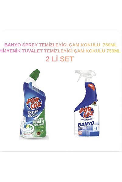 Porçöz Banyo Sprey Çam Kokusu 750 ml & Hijyenik tuvalet temizleyici 750ml