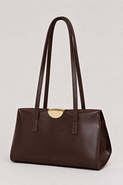 Madamra Brown Women's Shoulder Bag with Large Internal Volume and Zippered Co...