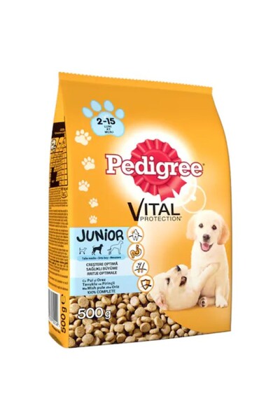 Pedigree Hrană pentru câini junior cu pui și orez 500g