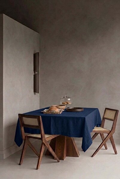vivamaison Linen Cotton Tablecloth Washed Plain Woven