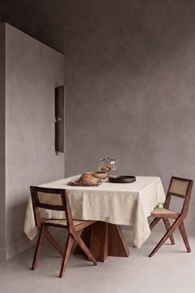 vivamaison Linen Cotton Tablecloth Washed Plain Woven