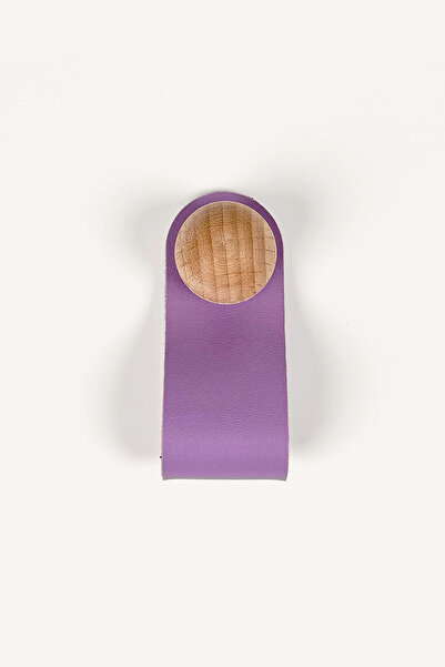 Kulpingo Purple Wooden Detailed Button Leather Handle
