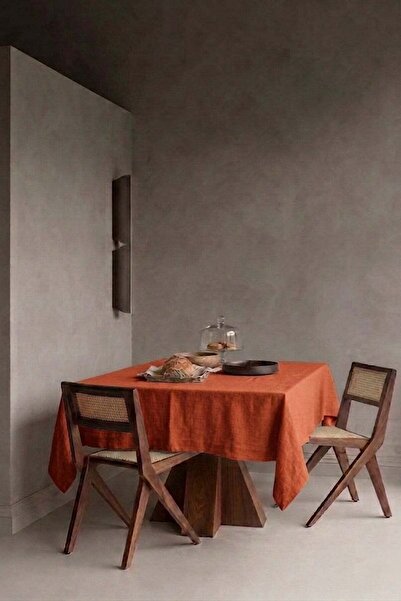 vivamaison Linen Cotton Tablecloth Washed Plain Woven