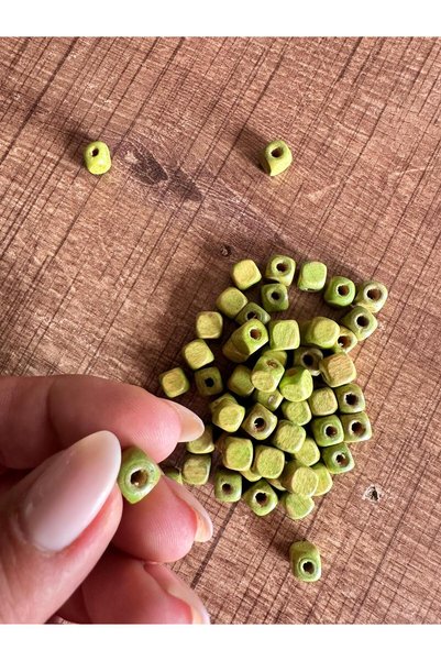 Gönülden Tasarım 0.80 mm 60 Pieces Green Bamboo Beads Set