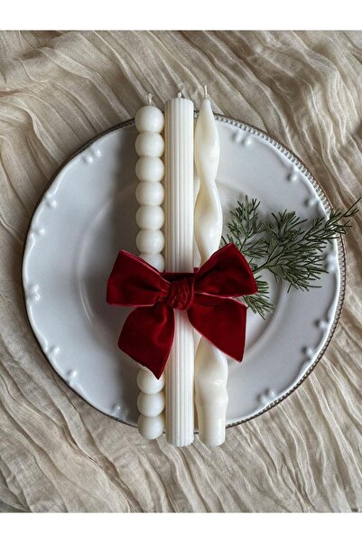 SCA CANDLE Dekoratif Mum Şamdanlık Mum Top Top Model+Çizgili +Dalga model Top...