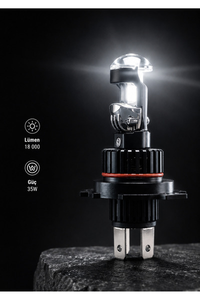 vr pro Mercekli Mini Led Lens 18000 Lümen Beyaz Işık H4 Led Far