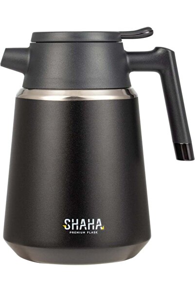 SHAHA قارورة فراغية من الفولاذ المقاوم للصدأ، سعة 1.8 لتر، سوداء اللون للزينة