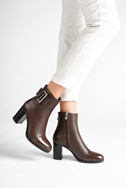 ANALİN SHOES Women's Genuine Leather Buckle-Strapped Patent Leather Detailed ...