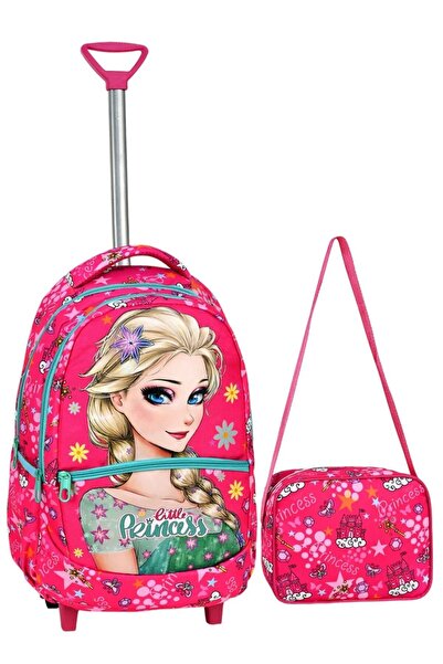 ATHLETIC Pullable School Bag Wheeled School Bag Girls' School Bag Princess Pink
