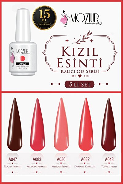 MOZIUR Kızıl Esinti Kalıcı Oje Serisi 15ml Büyük Boy