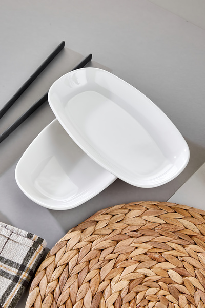 Cooker 2-Pack 24.5 cm Porcelain Kayak Plate White Ckr4149