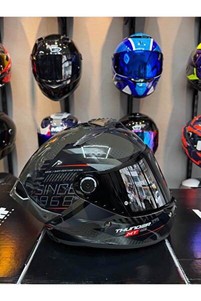 MT Helmets Thunder 4R Luminence D1 kask siyah vizörlü