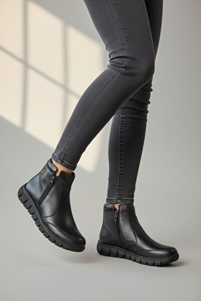 Ceyo Genuine Leather Full Orthopedic Double Zipper Women's Boots