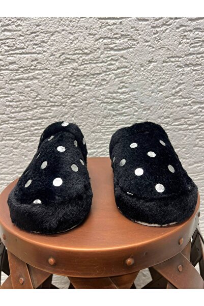 Beyond Women's Black Pauntiye Rabbit Fur Indoor House Slippers 3 cm Byndatom01