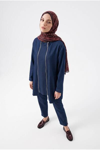 Armine Trend Viskos Kumaş Fermuar Detaylı Geniş Kalıp İkili Takım