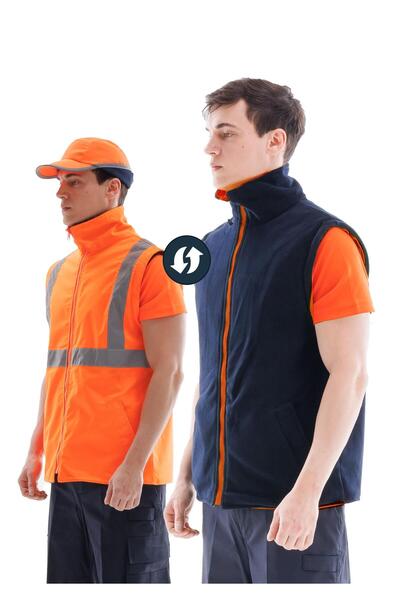 Frekans İş Güvenliği İş Kıyafetleri Safesawa Alaska Hi-Vis 2 in 1 Vest Neon Orange 4121R