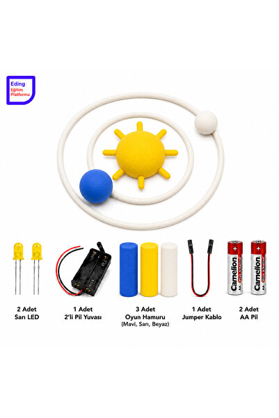 EDİNG EĞİTİM PLATFORMU Eding Güneş Dünya Ay Oyun Hamuru Basit Elektrik Devres...