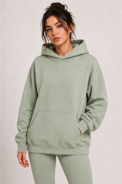 CLIPMAN Unisex 3 iplik Kapşonlu Düz Sade Sweatshirt