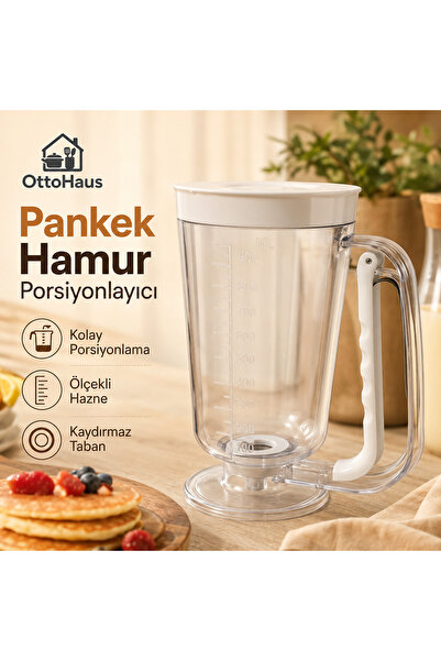 OttoHaus Pankek Hamur Porsiyonlayıcı Ölçekli Hazneli Kontrollü Akışlı Waffle ...
