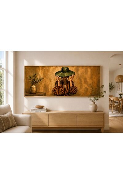 woodhomeworks Tek Parça Gerçek Ahşap yatay Panorama Çerçeveli Tablo