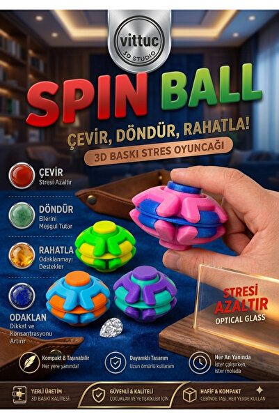 vittuc Spinner Ball - Bastıkça Dönen Rulmanlı Büyük Boy A Kalite Malzeme Vira...