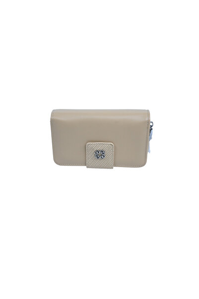 dukidasoturkiye Duki Daso Off-White Women's Multi-Compartment Faux Leather Wa...