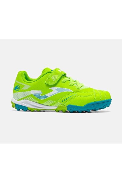 Joma Powerful JR 2615 Green Turf Çocuk Halı Saha Ayakkabısı Cırtlı Fosforik