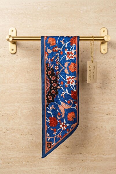 Papuçsepeti Lumina Ethnic Floral Patterned Silky Textured Women's Tie Scarf –...