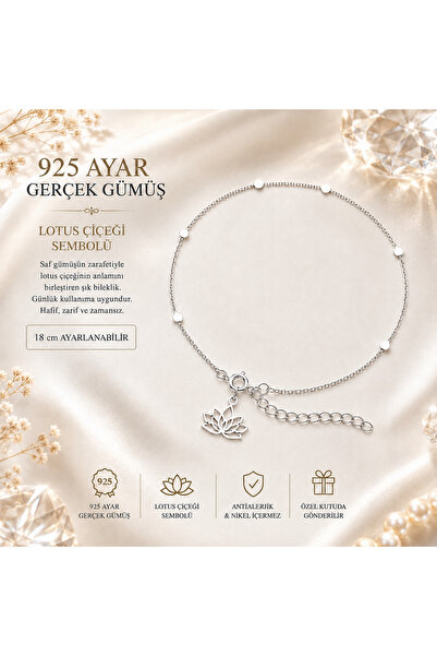 ozzanova Ozza Nova 925 Ayar Gümüş Lotus Çiçeği Sembollü Pullu Kadın Bileklik ...