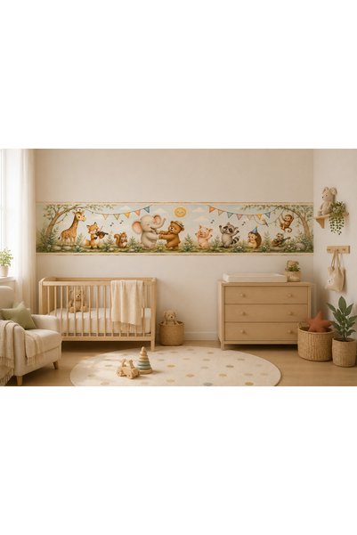 MaisonVelinCo Cute Forest Animals Kids Room Wall Border – Self-Adhesive Decorative Wall Sticker