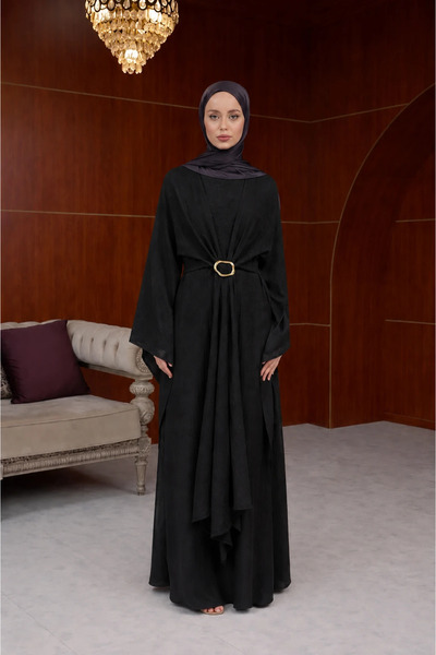 nazzain Kimono Detaylı Zarif Elbise